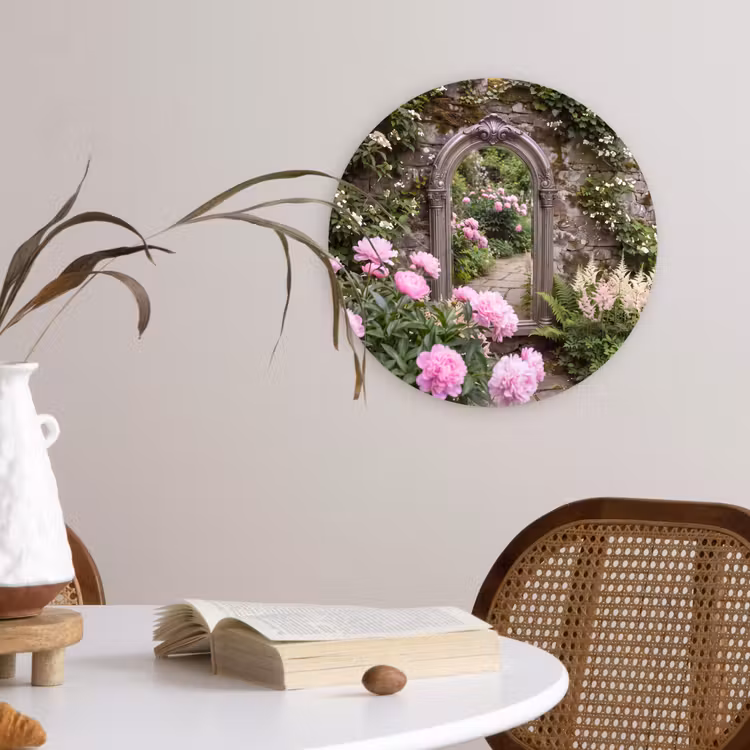 Muurcirkel glas - Spiegel - Tuin - Bloemen — 4