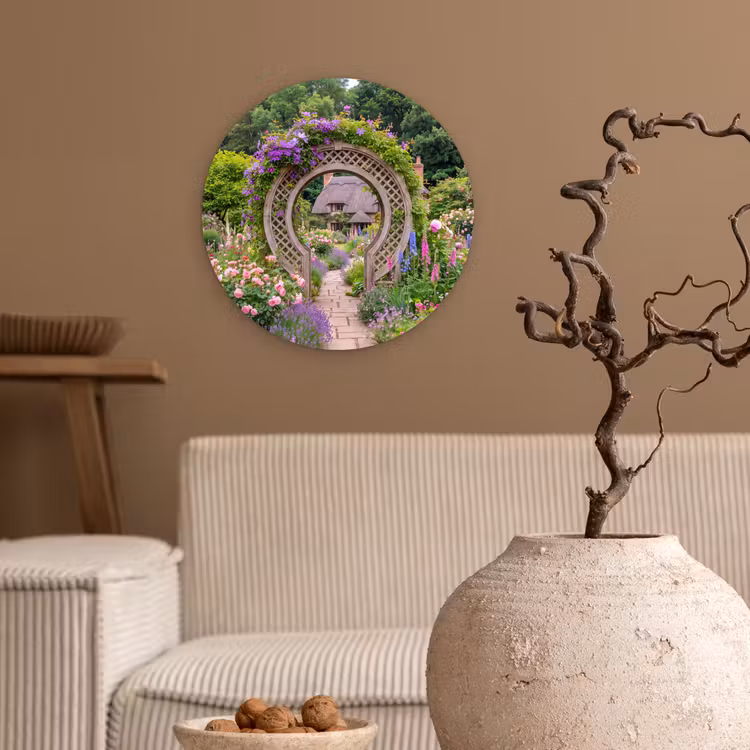 Muurcirkel glas - Tuin - Boog - Bloemen — 2