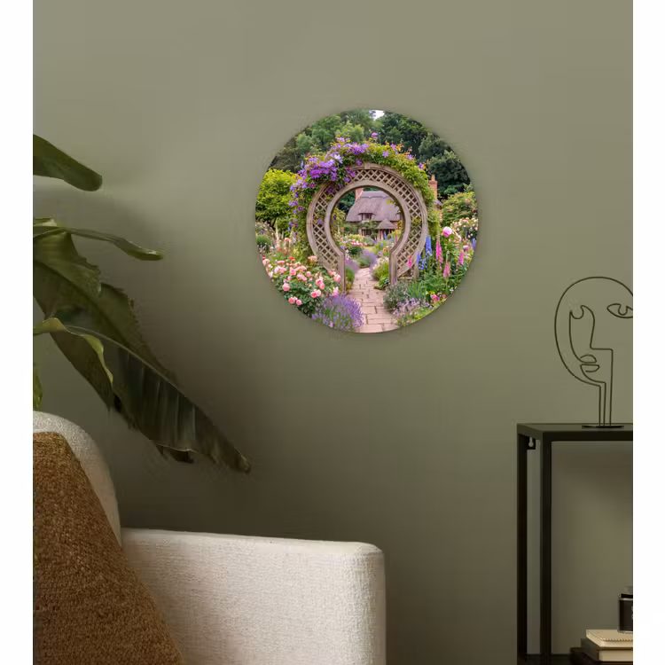 Muurcirkel glas - Tuin - Boog - Bloemen — 3