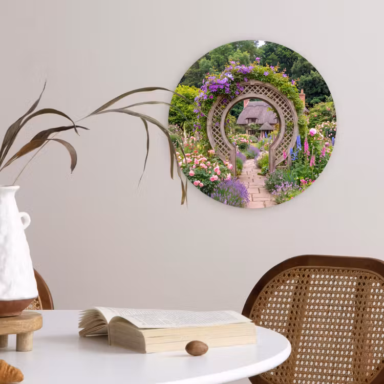 Muurcirkel glas - Tuin - Boog - Bloemen — 4