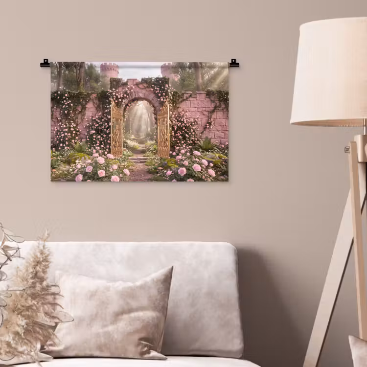Wandkleed - Poort - Bloemen - Sprookje — 2