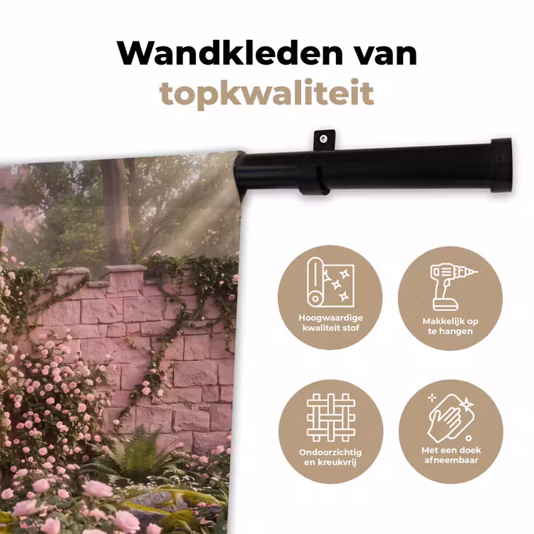 Wandkleed - Poort - Bloemen - Sprookje — 3
