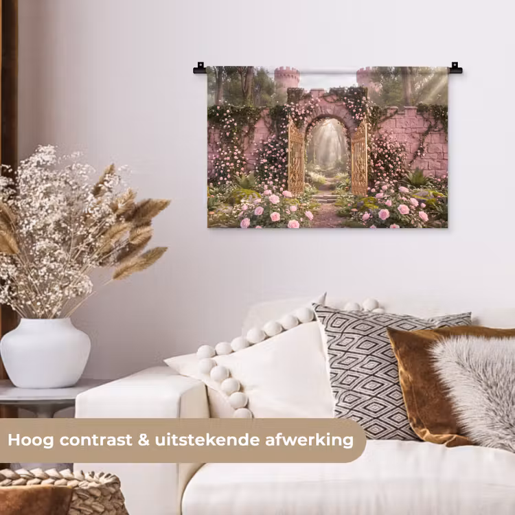 Wandkleed - Poort - Bloemen - Sprookje — 4