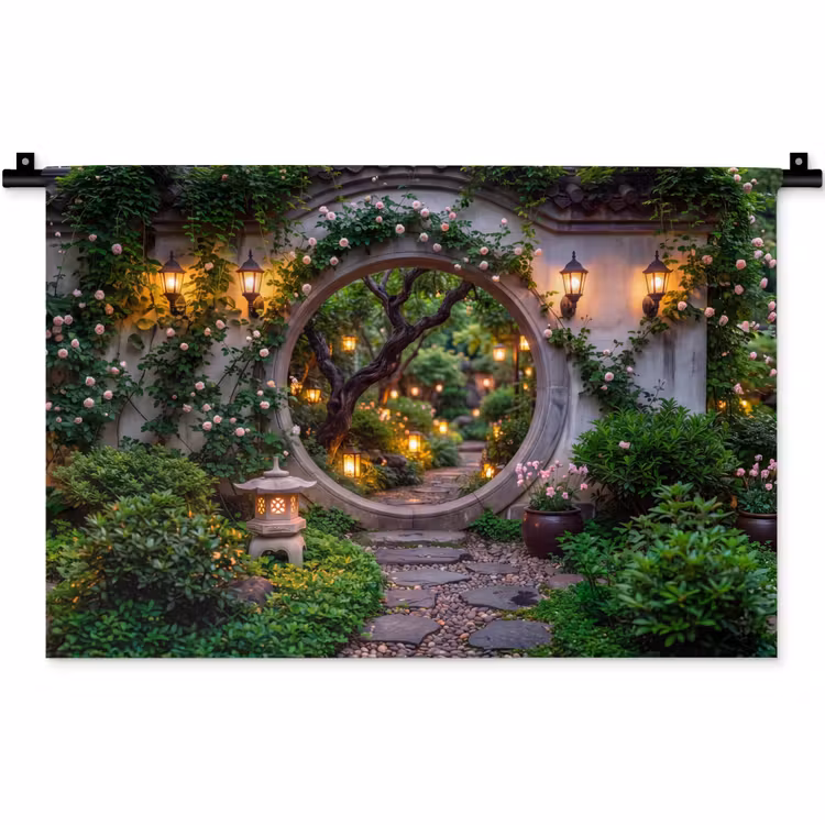 Wandkleed - Poort - Tuin - Verlichting — 1