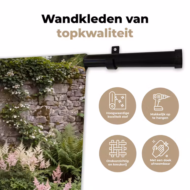 Wandkleed - Spiegel - Tuin - Bloemen — 3