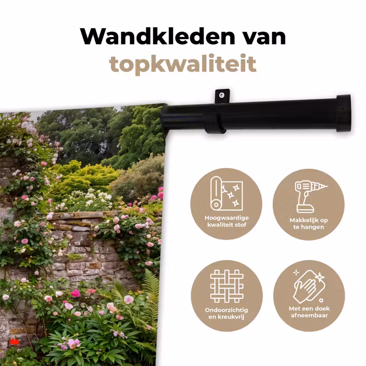 Wandkleed - Tuin - Bloemen - Pad — 3