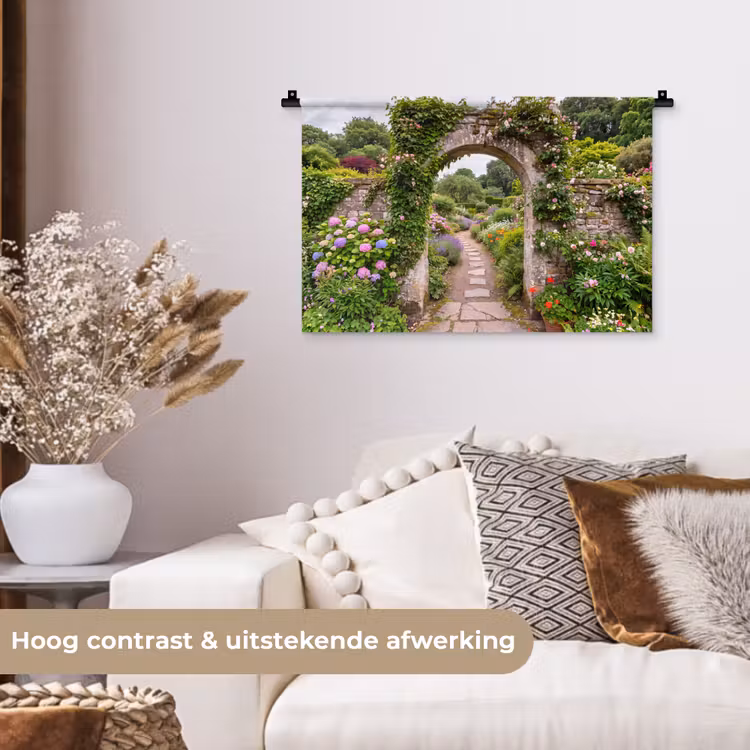 Wandkleed - Tuin - Bloemen - Pad — 4
