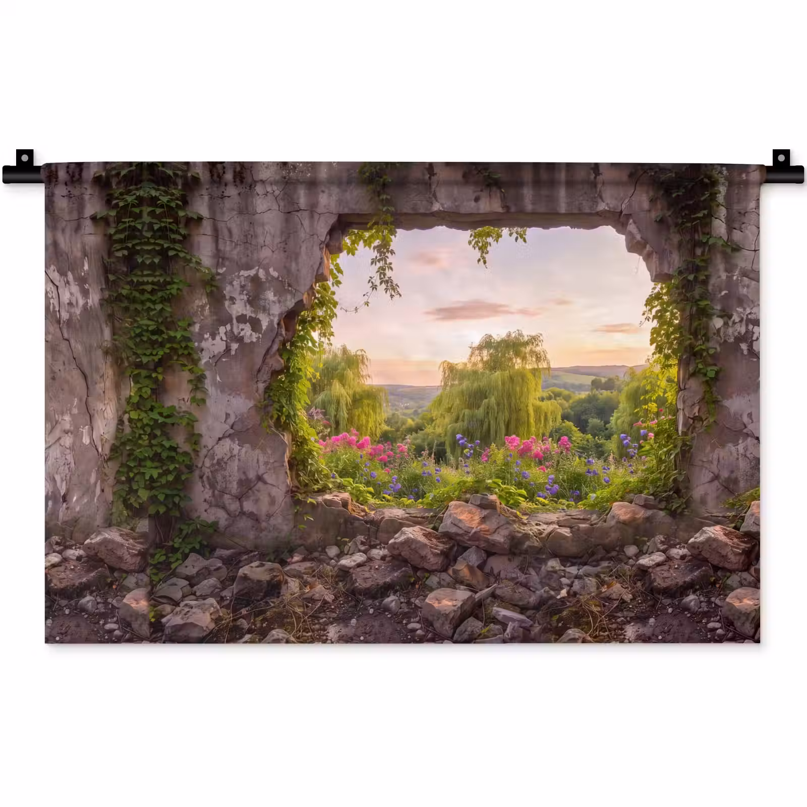 Wandkleed - Muur - Natuur - Bloemen — 1