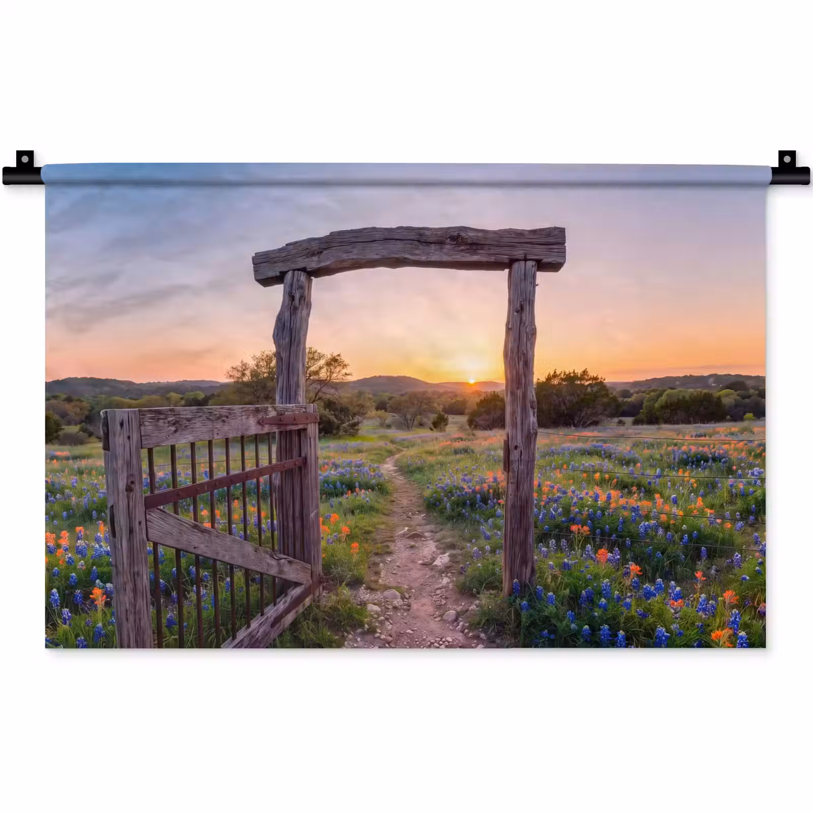 Wandkleed - Poort - Bloemen - Natuur — 1