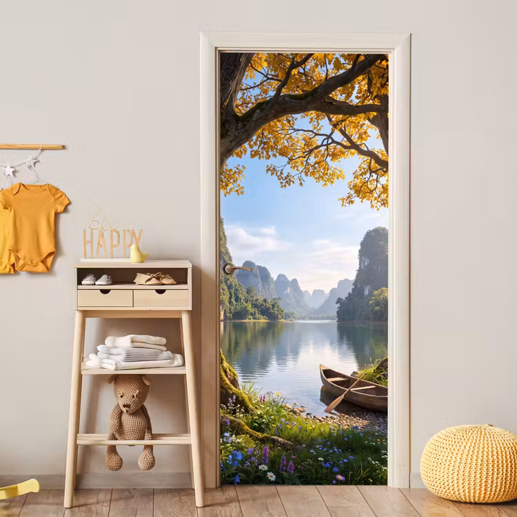 Deursticker - Natuur - Meer - Bergen — 6