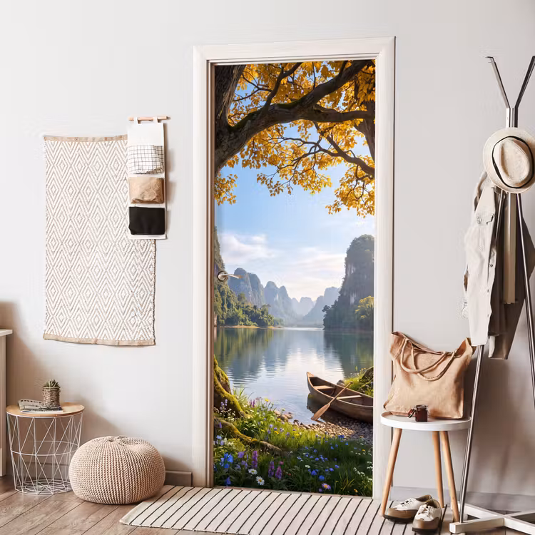 Deursticker - Natuur - Meer - Bergen — 8