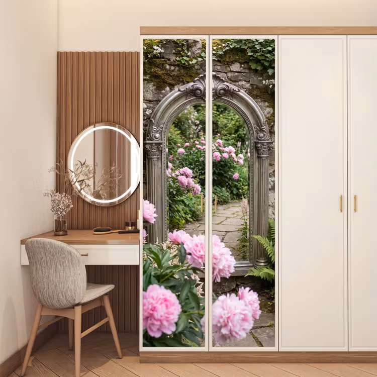 Deursticker - Spiegel - Tuin - Bloemen — 5