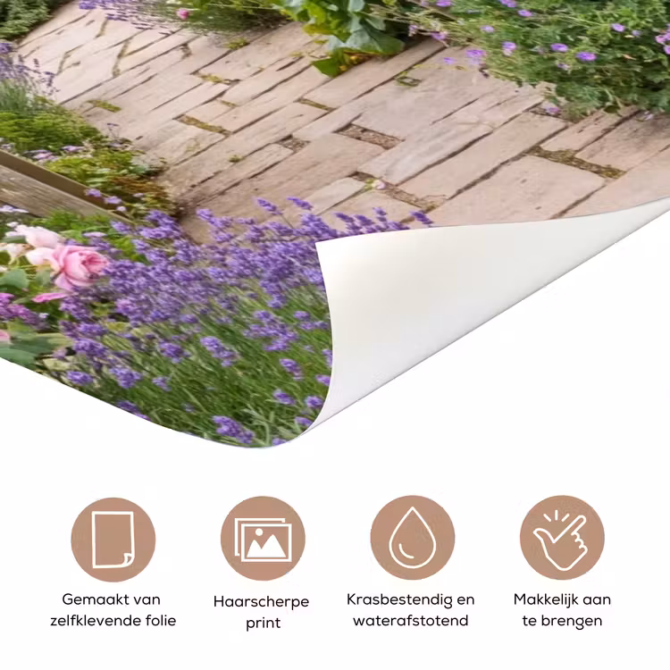 Deursticker - Tuin - Boog - Bloemen — 3