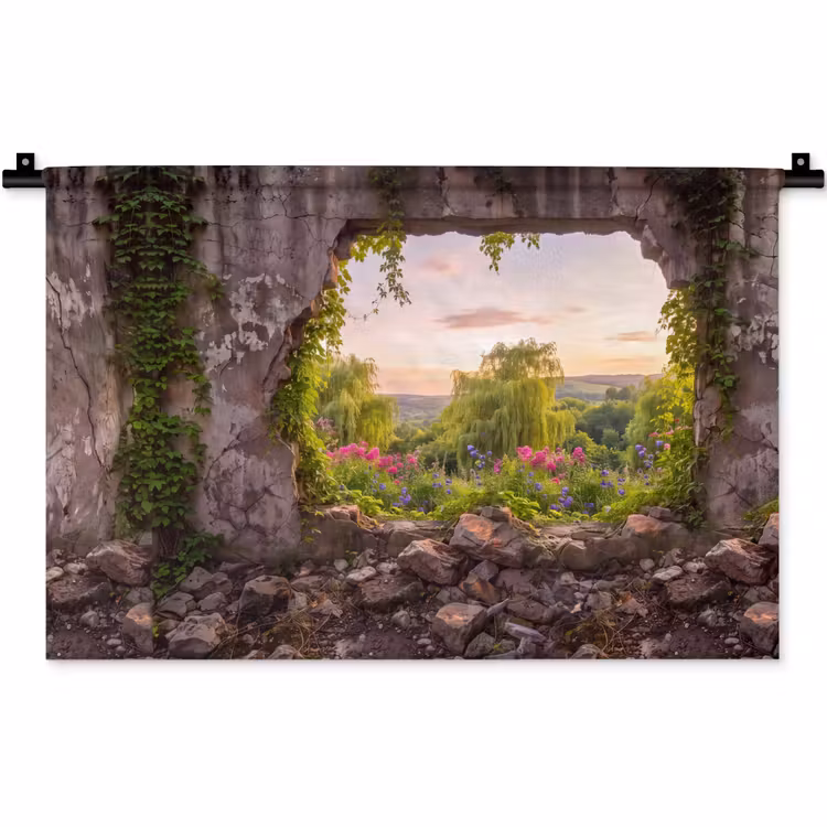Wandkleed - Muur - Natuur - Bloemen — 1