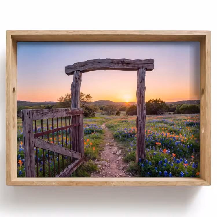 Dienblad - Poort - Bloemen - Natuur — 1