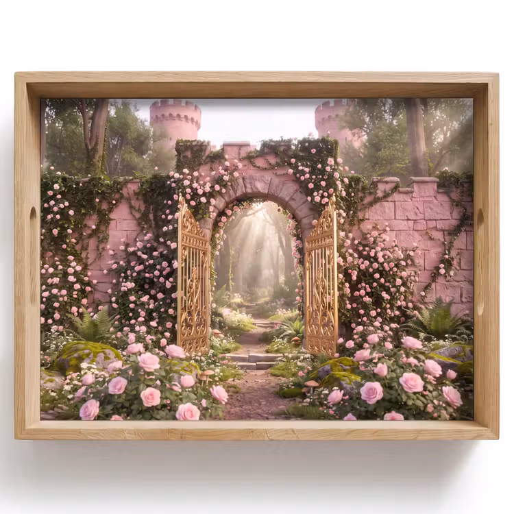 Dienblad - Poort - Bloemen - Sprookje — 1