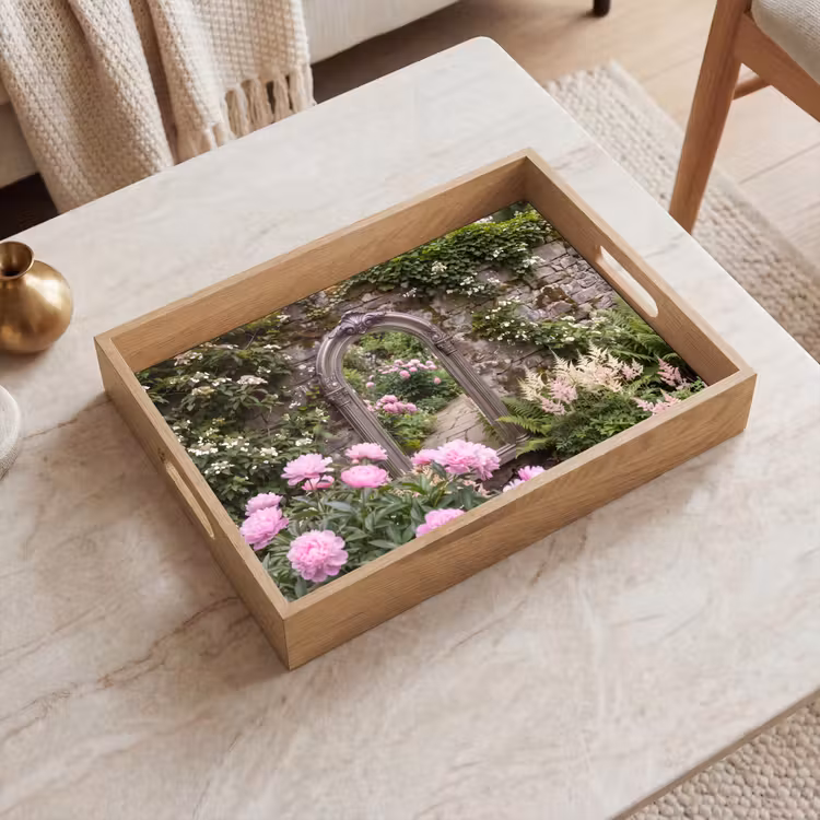 Dienblad - Spiegel - Tuin - Bloemen — 2