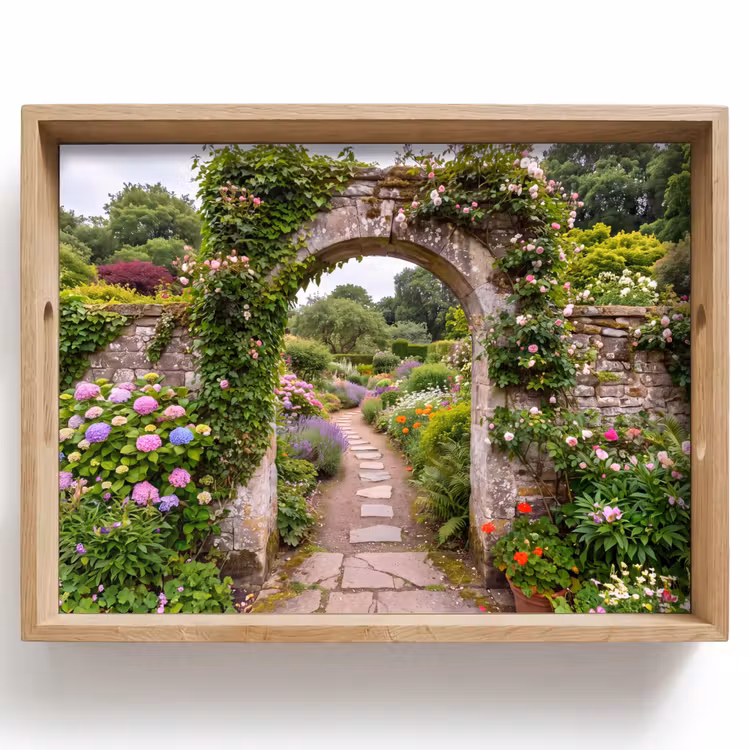 Dienblad - Tuin - Bloemen - Pad — 1