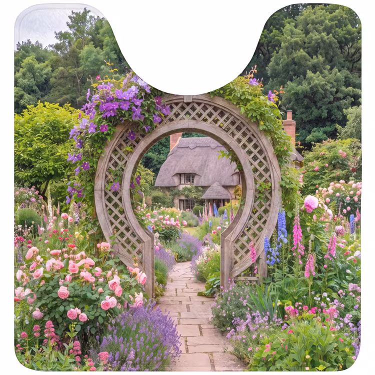 WC Mat - Tuin - Boog - Bloemen — 1