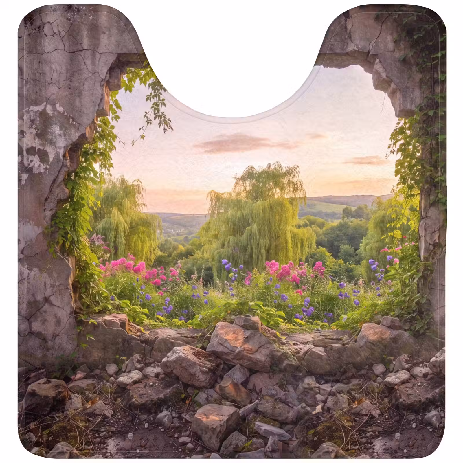 WC Mat - Muur - Natuur - Bloemen — 1