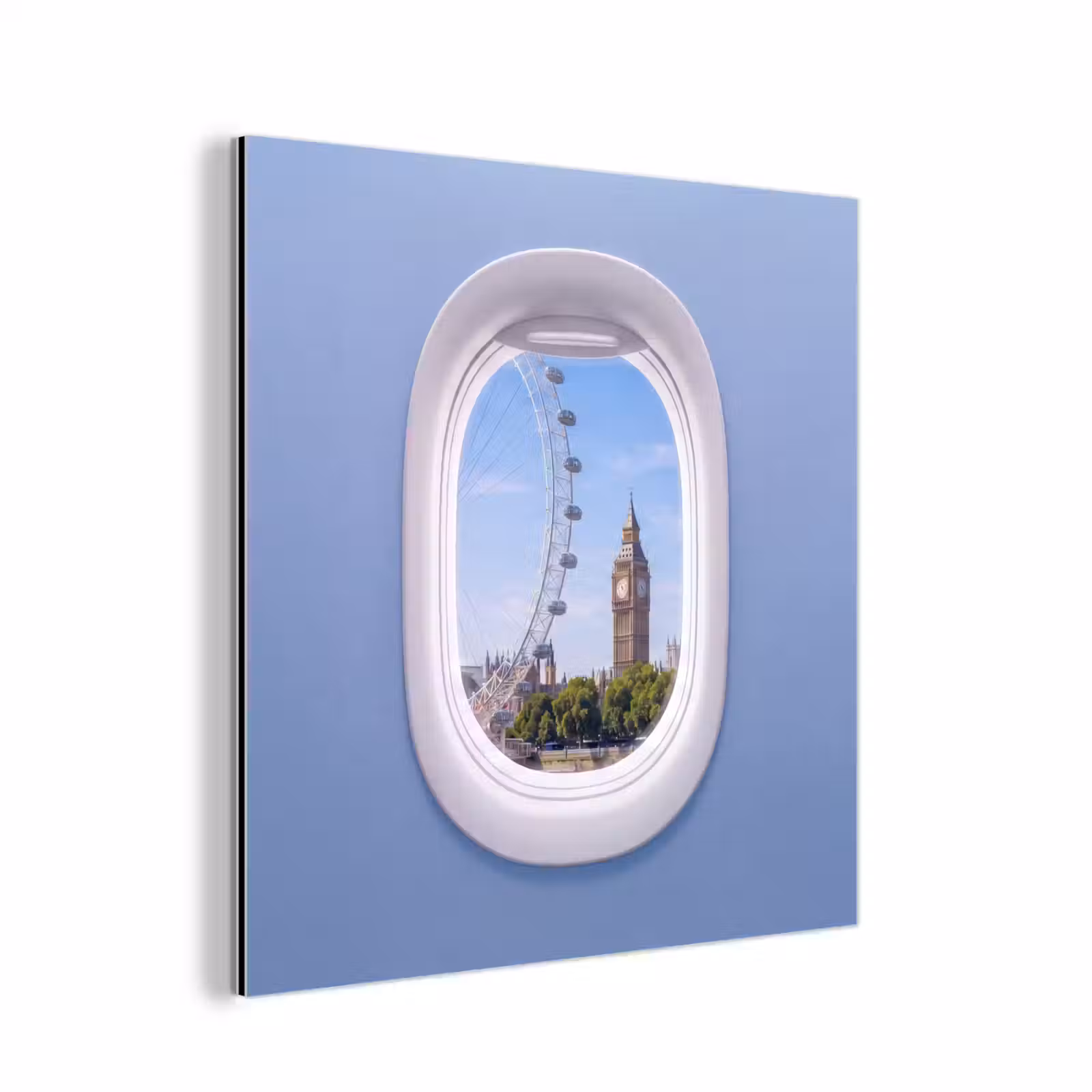 Aluminium schilderij - Reuzenrad - Toren - Stad — 1