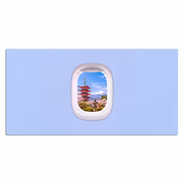 Bureau onderlegger - Pagode - Berg - Bloesems — 2