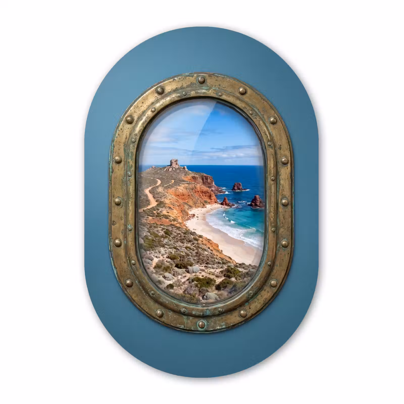 Muurovaal glas - Patrijspoort - Kust - Zee — 1
