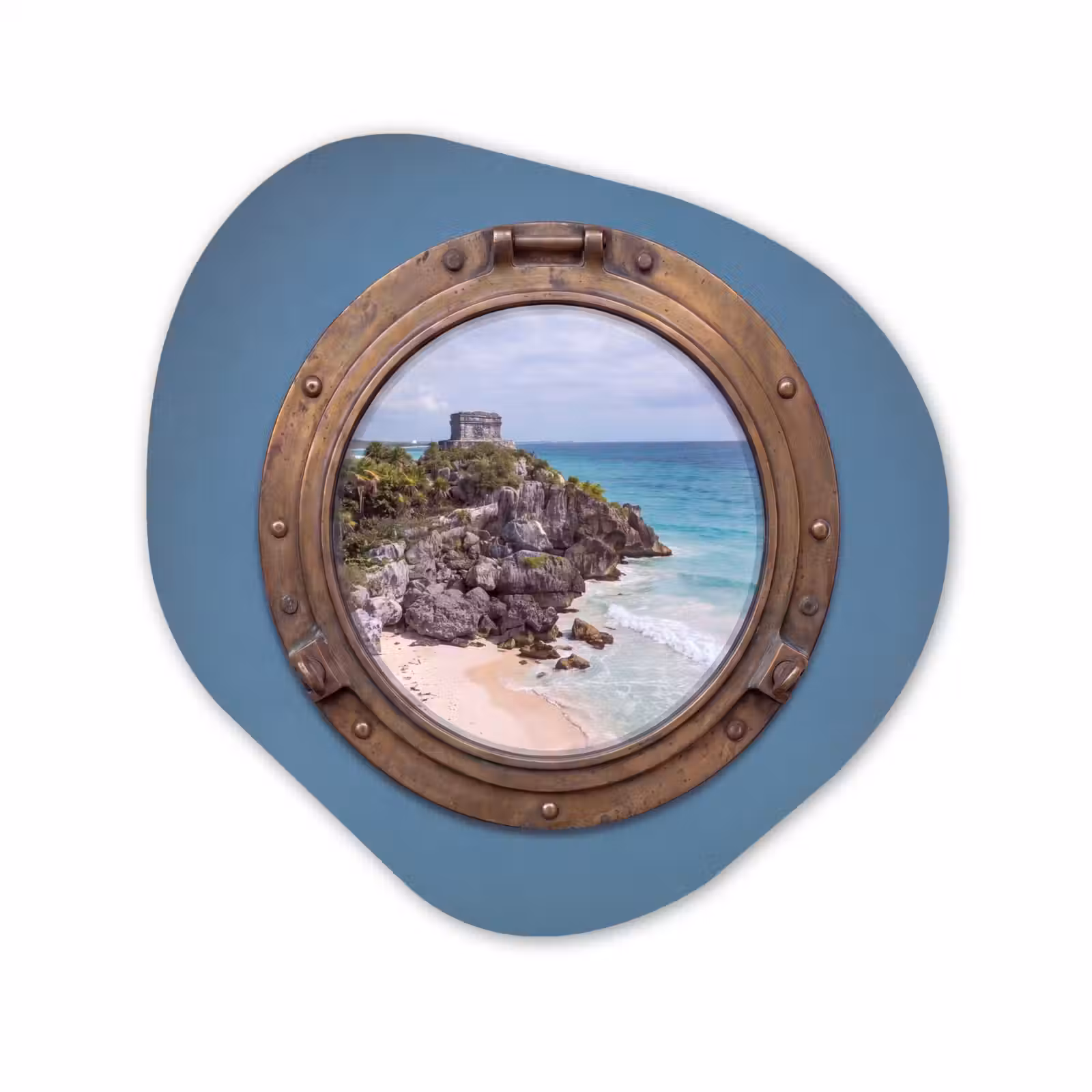Organisch schilderij glas - Gebouw - Strand - Zee — 1