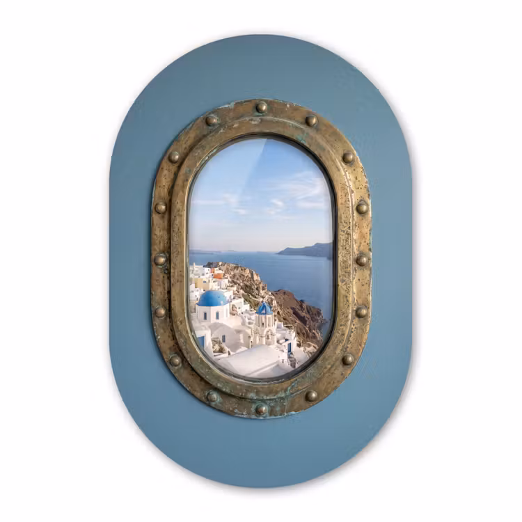 Muurovaal glas - Patrijspoort - Zee - Dorp — 1