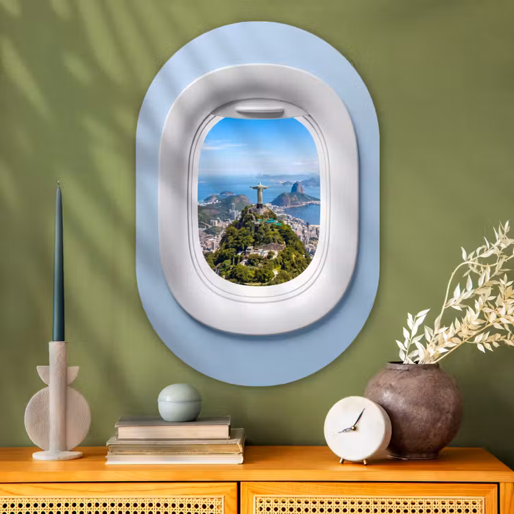 Muurovaal glas - Standbeeld - Rio - Uitzicht — 2