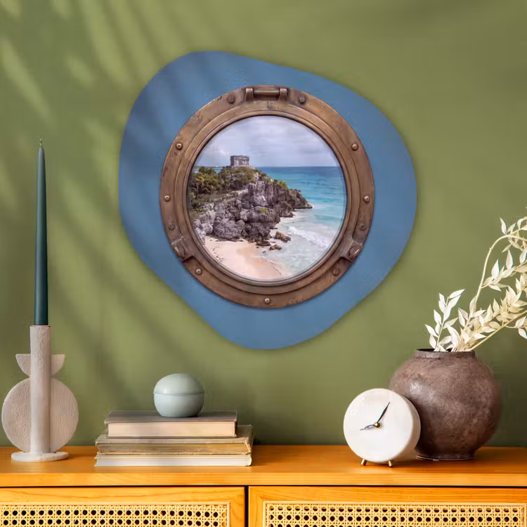 Organisch schilderij glas - Gebouw - Strand - Zee — 2