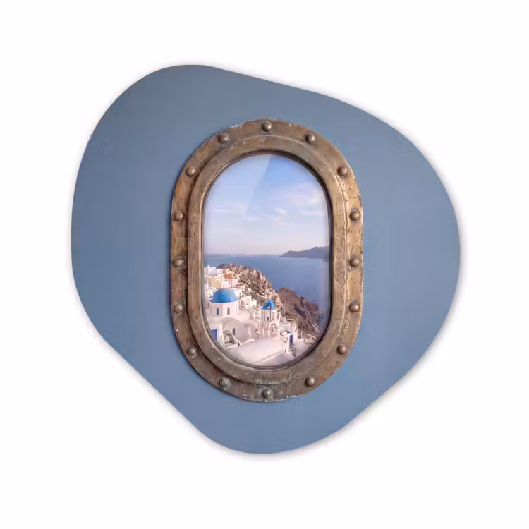 Organisch schilderij glas - Patrijspoort - Zee - Dorp — 1
