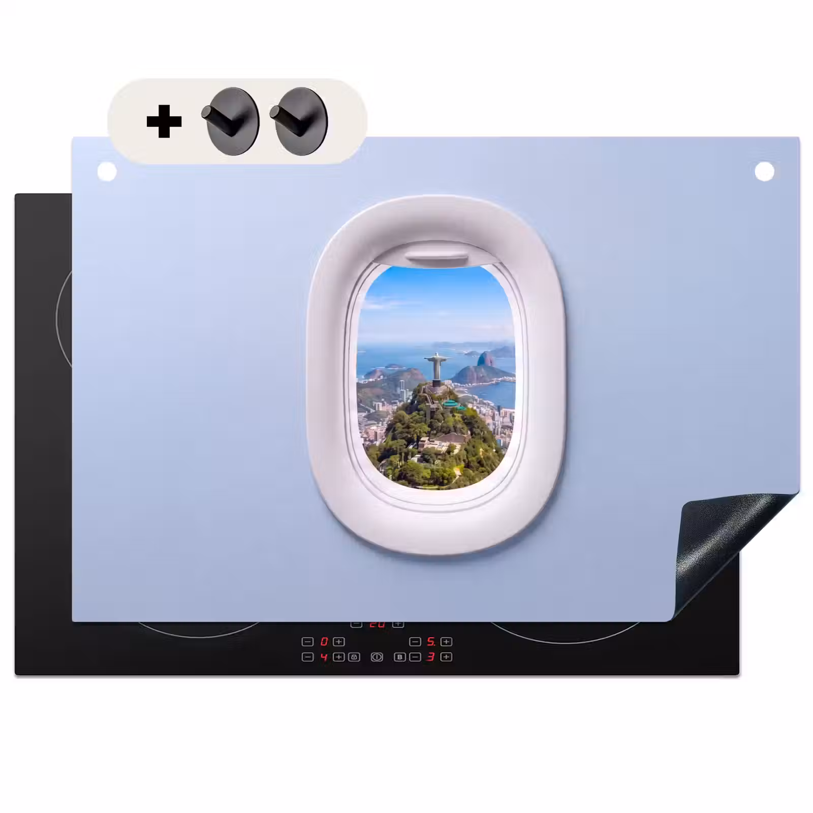 Inductiebeschermer & spatscherm (2in1) - Standbeeld - Rio - Uitzicht — 1