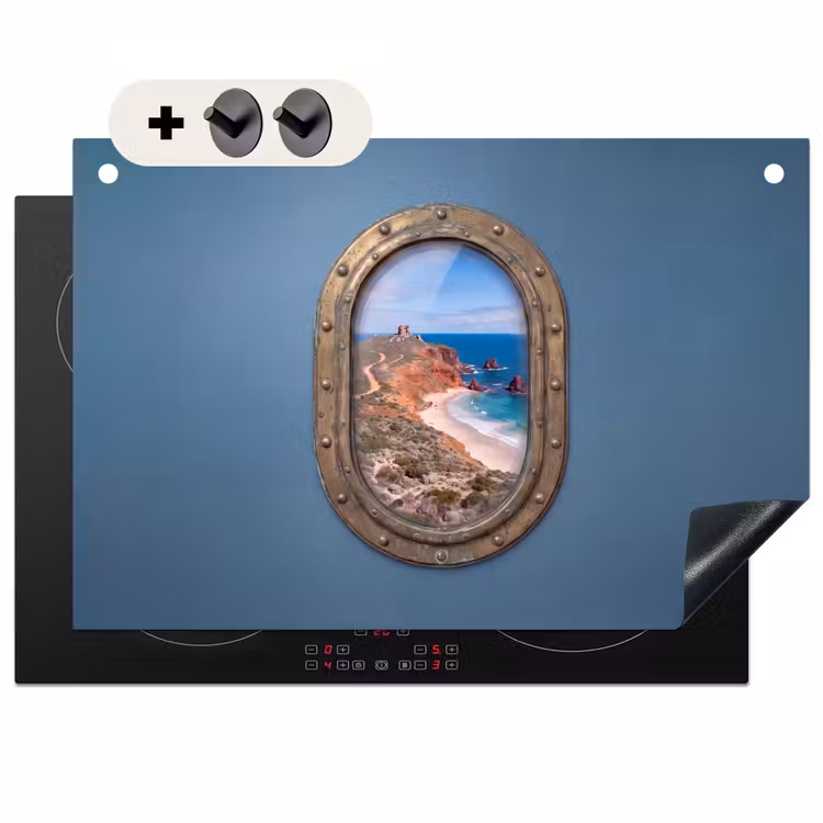 Inductiebeschermer & spatscherm (2in1) - Patrijspoort - Kust - Zee — 1