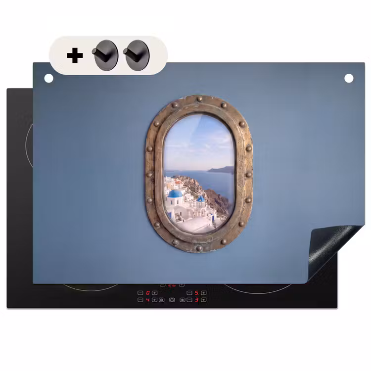 Inductiebeschermer & spatscherm (2in1) - Patrijspoort - Zee - Dorp — 1
