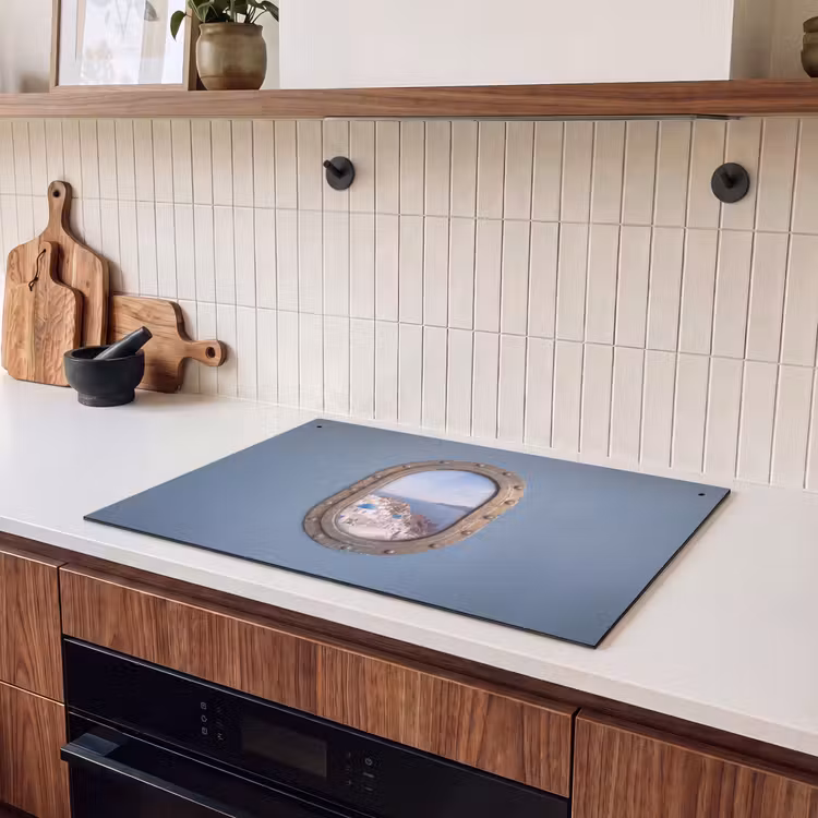 Inductiebeschermer & spatscherm (2in1) - Patrijspoort - Zee - Dorp — 3