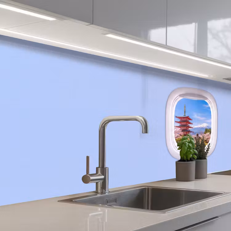 Keuken achterwand - Pagode - Berg - Bloesems — 2