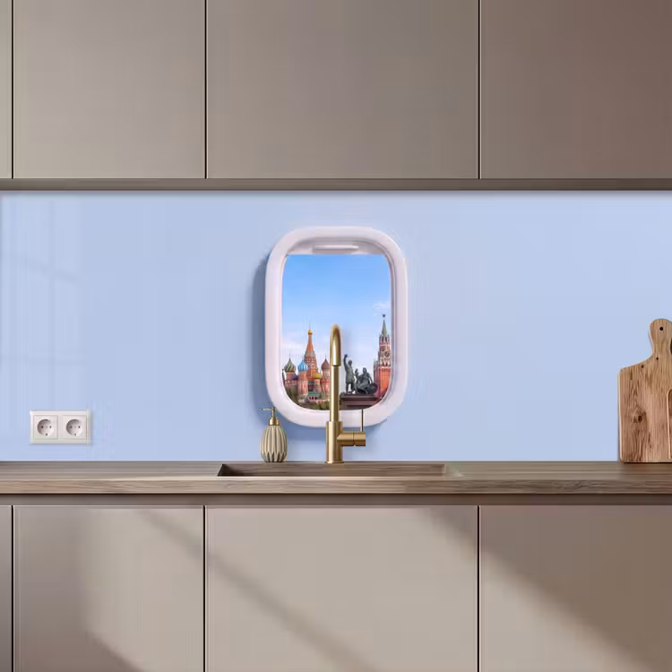 Keuken achterwand - Stadsgezicht - Raam - Reis — 1