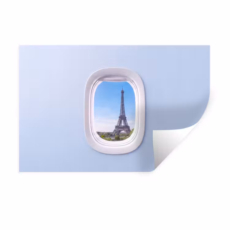 Muursticker - Eiffeltoren - Vliegtuigraam - Reizen — 1