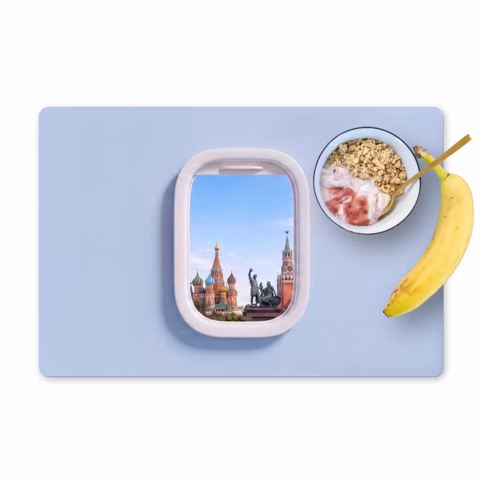 Placemat - 6 stuks - Stadsgezicht - Raam - Reis — 1