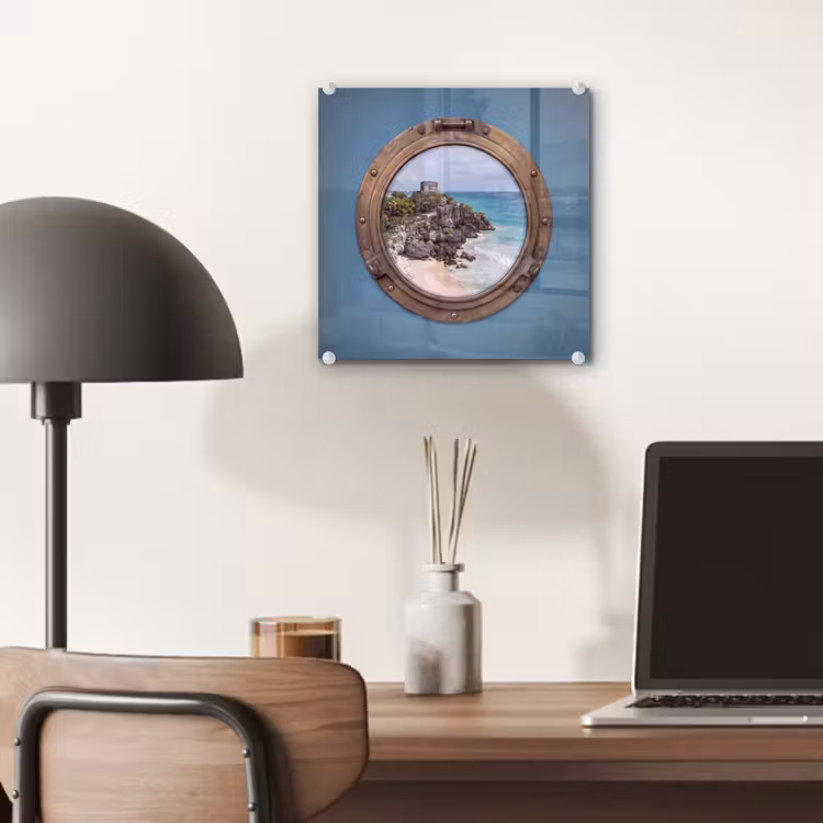 Glas schilderij - Gebouw - Strand - Zee — 7