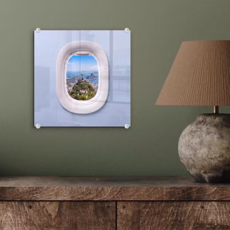 Glas schilderij - Standbeeld - Rio - Uitzicht — 4
