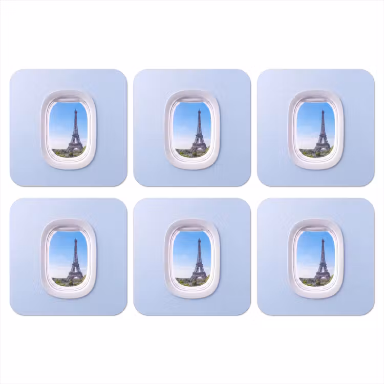 Onderzetter - Eiffeltoren - Vliegtuigraam - Reizen — 1