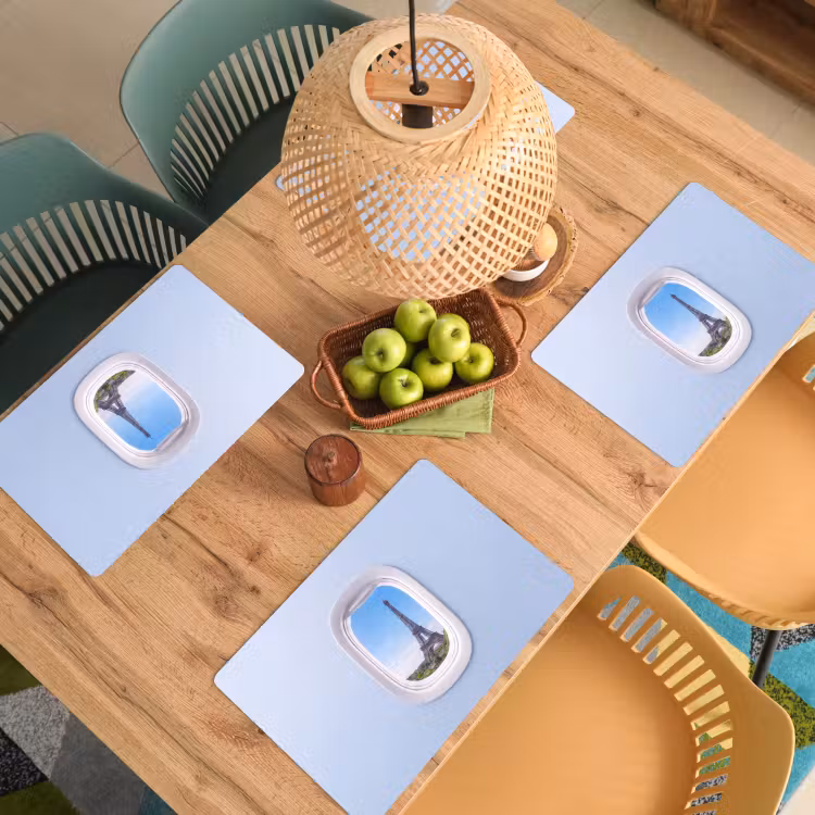 Placemat - 6 stuks - Eiffeltoren - Vliegtuigraam - Reizen — 4
