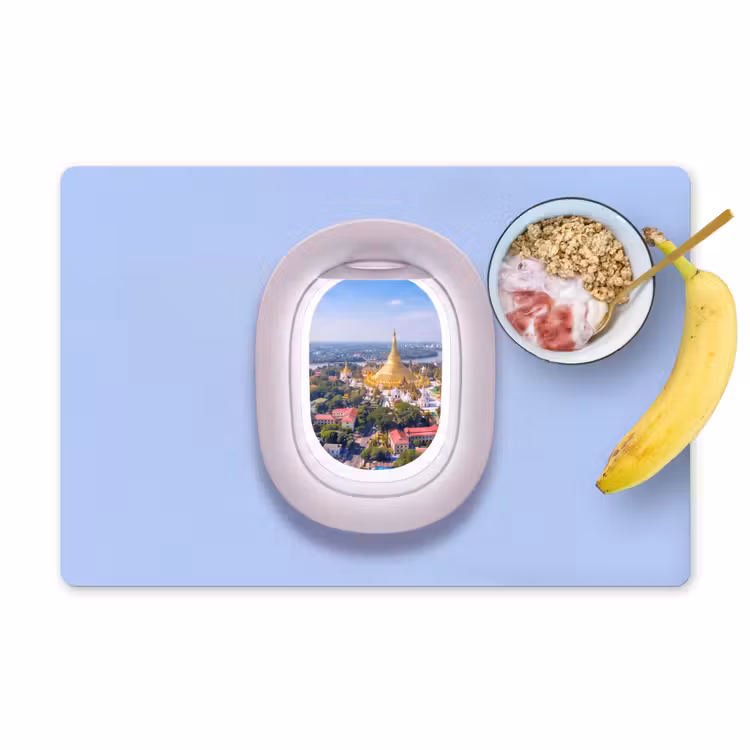 Placemat - 6 stuks - Pagode - Stad - Uitzicht — 1