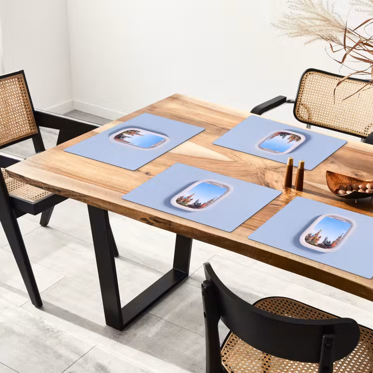 Placemat - 6 stuks - Stadsgezicht - Raam - Reis — 3