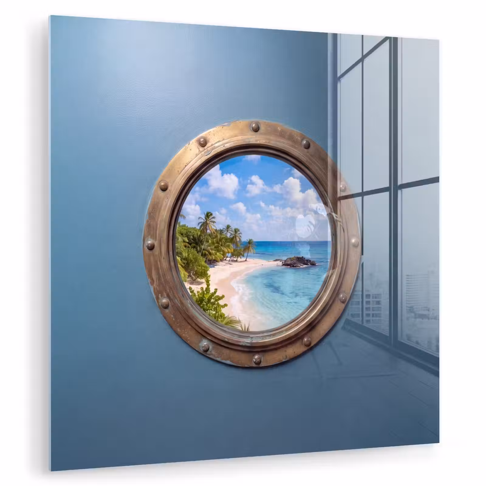 Glas schilderij - Patrijspoort - Strand - Zee — 1