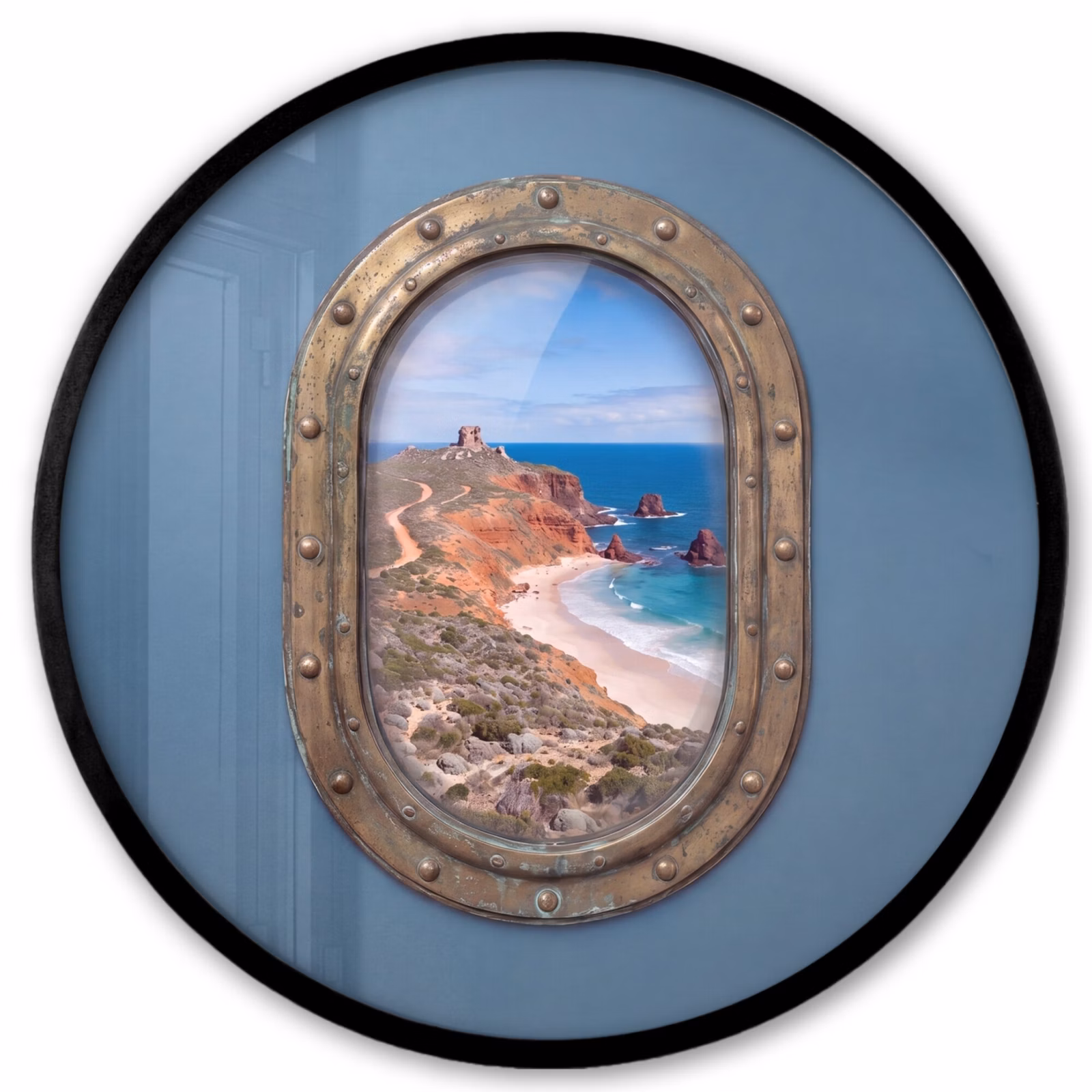 Ronde fotolijst - Patrijspoort - Kust - Zee — 1
