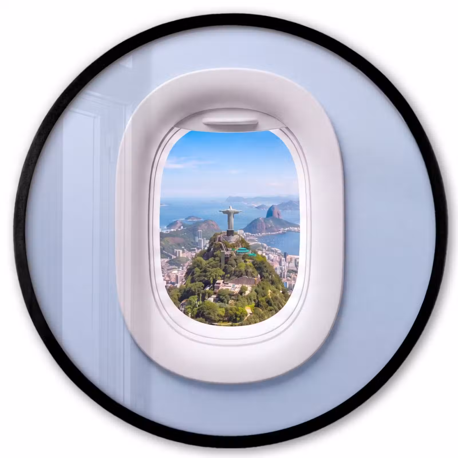 Ronde fotolijst - Standbeeld - Rio - Uitzicht — 1