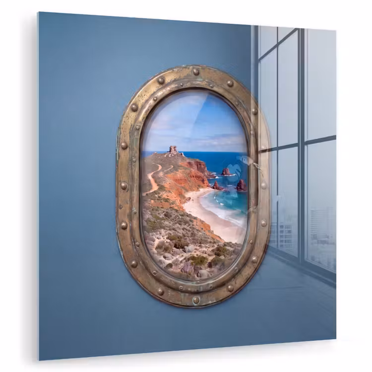 Glas schilderij - Patrijspoort - Kust - Zee — 1